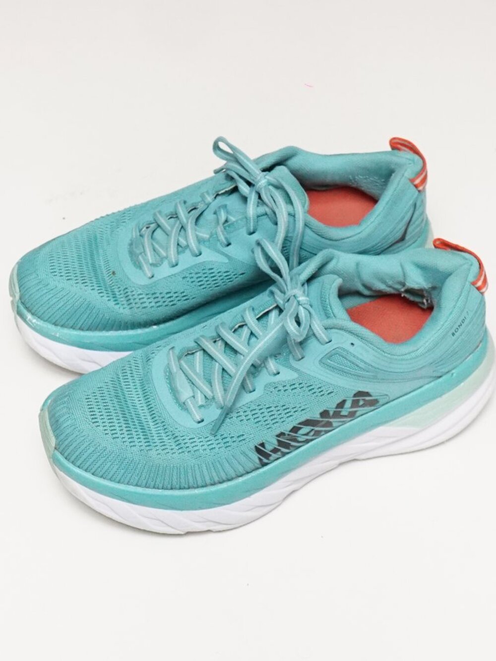 HOKA Women's Bondi 7 Aquarelle Blue Running Shoe Sneakers Size 8